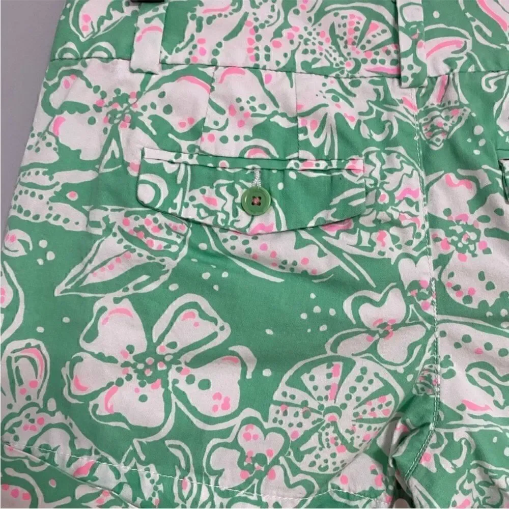 Lilly Pulitzer Barclay Green and Pink Short Women Size 0